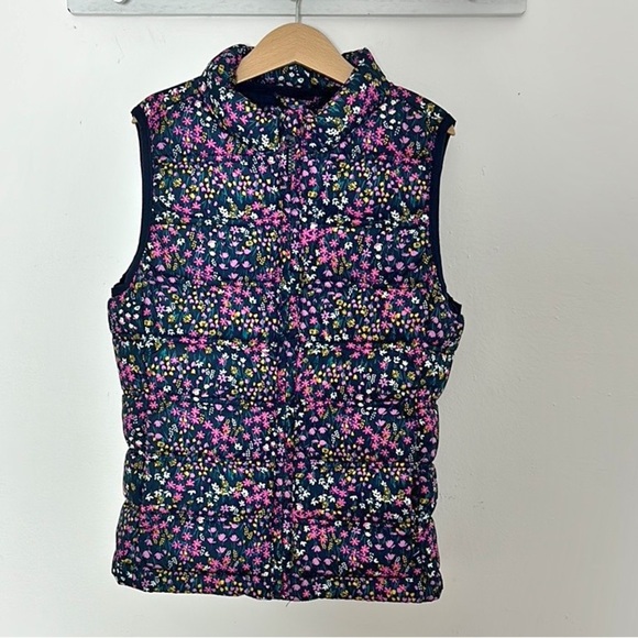 GAP Cold Control Quilted Vest Floral Print with High Collar girls size L - Picture 2 of 4